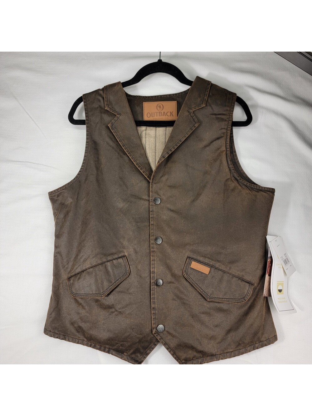 Outback Trading Co NWT Canyonland Mens M Brown Western Vest Concealment Pocket